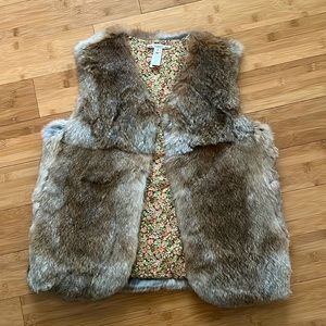 Bonpoint girls soft genuine rabbit fur vest / can be worn by women’s small